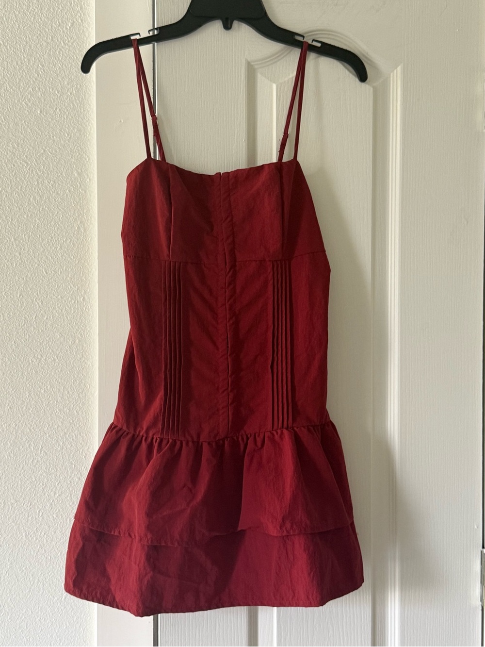 Mixed Threads Burgundy Corset Ruffle Mini Dress L NWT